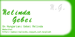 melinda gebei business card